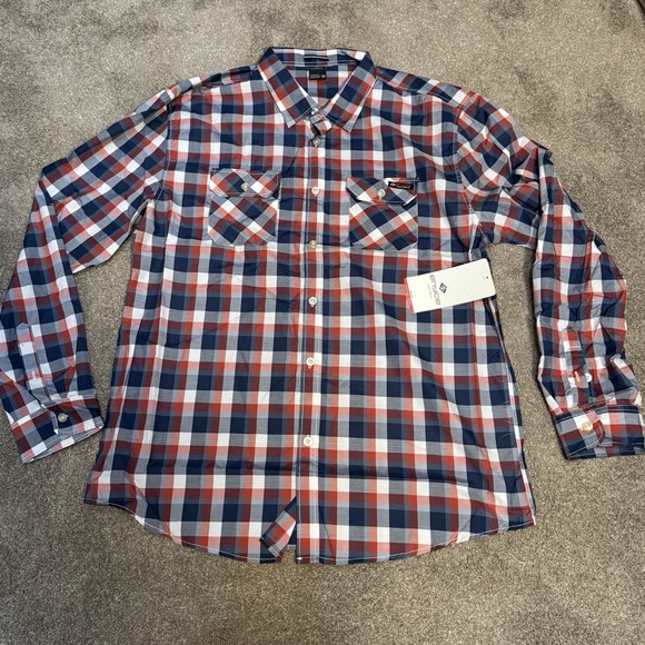 Enyce Other - Enyce Mens Button-Up Shirt Size 5XL Plaid Red, White, And Blue